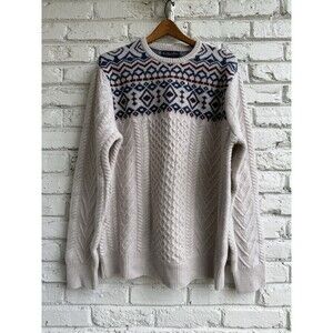 Brooks Brothers Sweater Merino Wool Long Sleeve Beige Men's X-Large Excellent